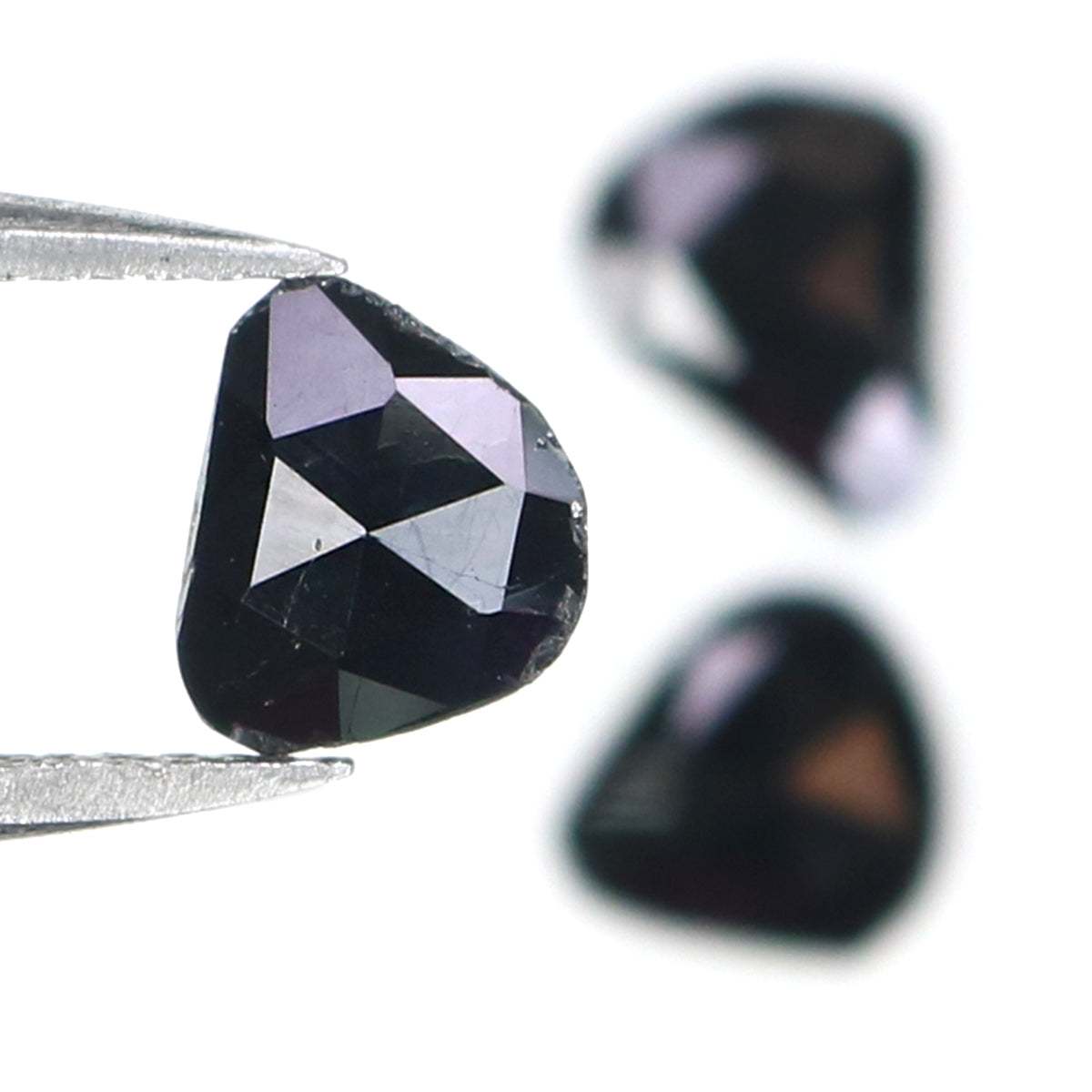 1.05 CT Natural Loose Slice Shape Diamond Black Color Slice Cut Diamond 6.85 MM Natural Loose Black Color Slice Rose Cut Diamond KQ2628