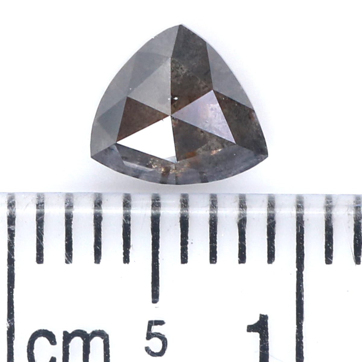 0.71 CT Natural Loose Triangle Shape Diamond Salt And Pepper Triangle Cut Diamond 6.05 MM Black Grey Color Triangle Rose Cut Diamond LQ8205