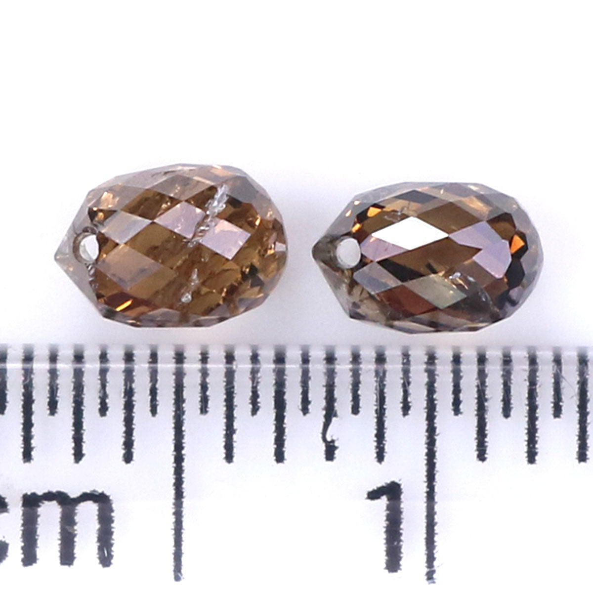 0.77 Ct Natural Loose Briolette Shape Diamond Brown Color Drop Diamond 4.45 MM Natural Loose Brown Color Briolette Rose Cut Diamond KQ2254