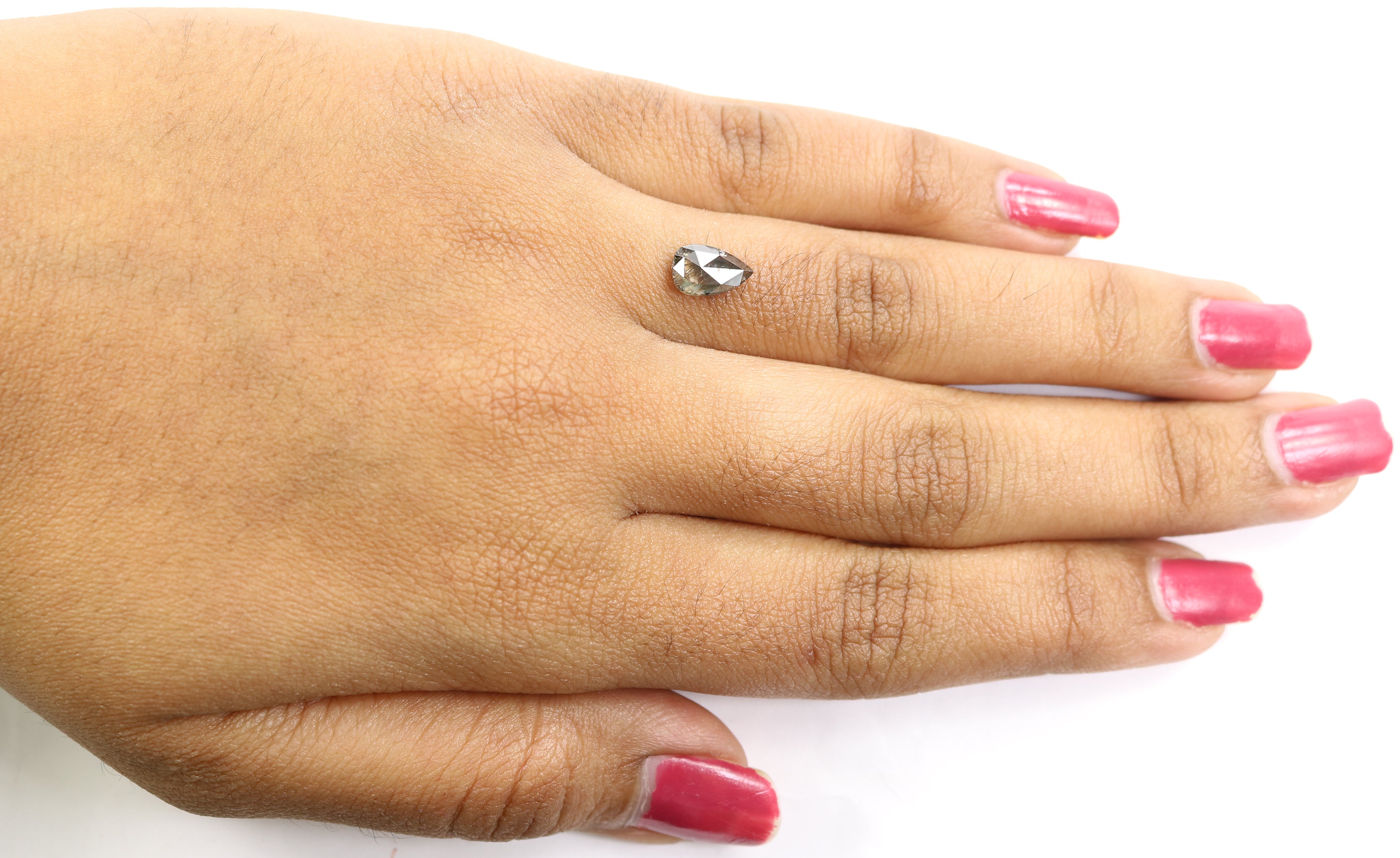 1.00 Ct Natural Loose Pear Shape Diamond Salt And Pepper Pear Cut Diamond 8.25 MM Natural Black Grey Diamond Pear Rose Cut Diamond LQ1564