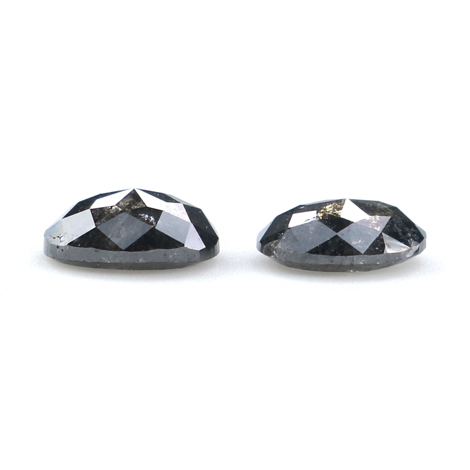 0.60 CT Natural Loose Oval Pair Diamond Black Grey Color Oval Cut Diamond 4.75 MM Salt And Pepper Oval Diamond Oval Cut Pair Diamond LQ2558