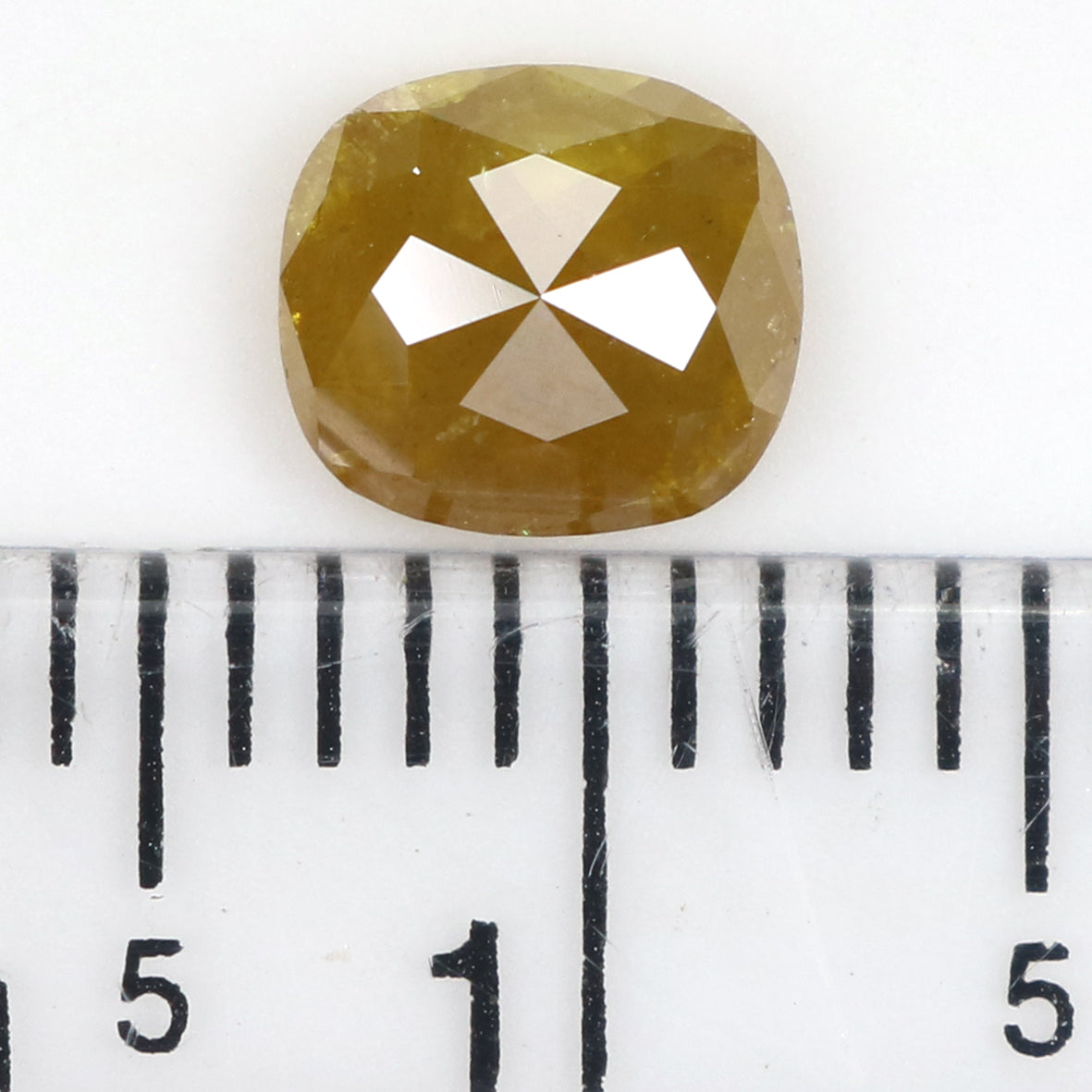 0.80 CT Natural Loose Cushion Shape Diamond Yellow Color Cushion Cut Diamond 5.90 MM Natural Yellow Color Cushion Rose Cut Diamond KQ2470