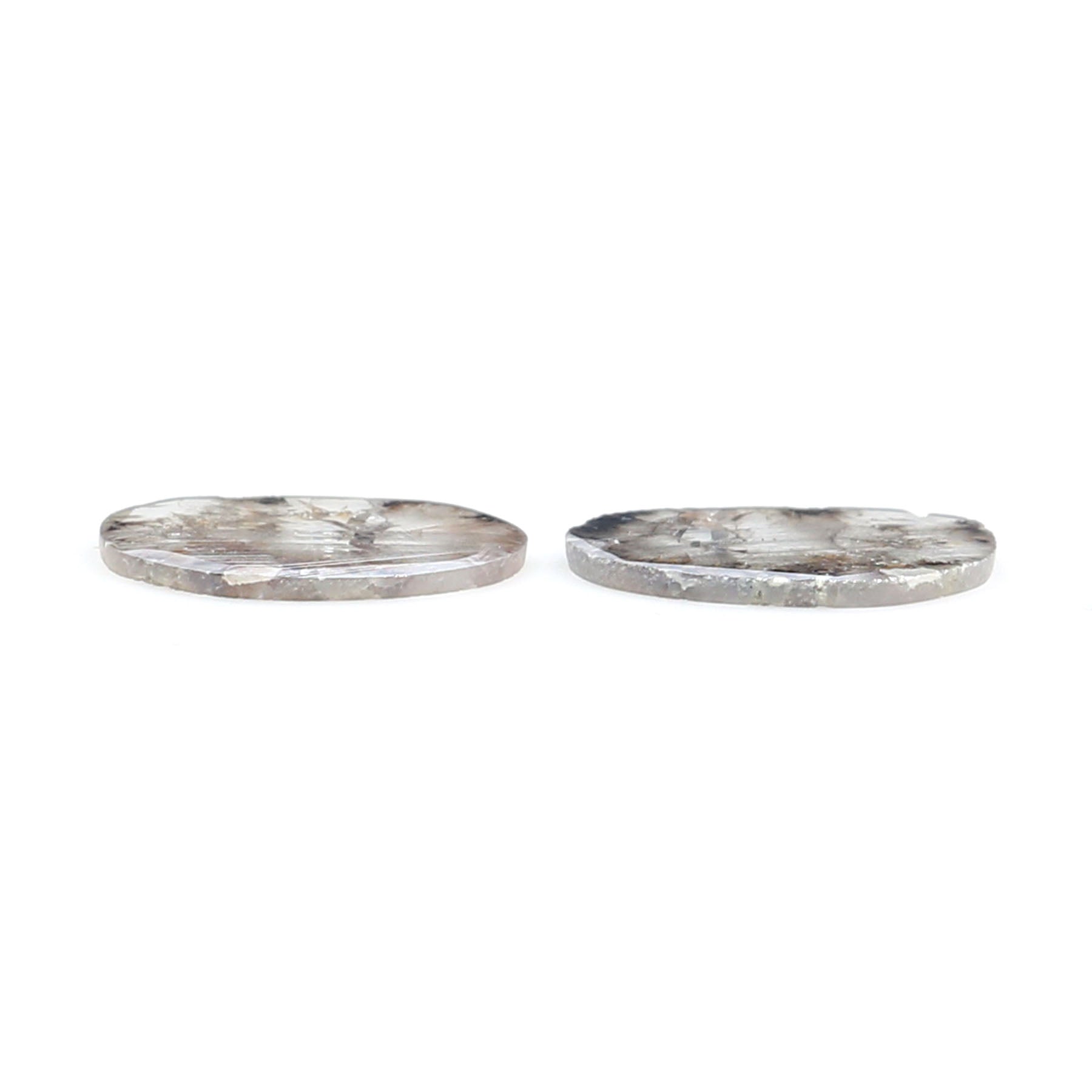 1.76 Ct Natural Loose Slice Shape Diamond Slice Salt And Pepper Diamond 10.60 MM Slice Natural Loose Diamond Slice Black Grey Diamond KQ2560