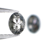 Natural Loose Oval Diamond, Salt And Pepper Oval Diamond, Natural Loose Diamond, Oval Rose Cut Diamond, 0.49 CT Oval Shape Diamond KDL2772