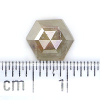 Natural Loose Hexagon Diamond Grey Yellow Color 1.64 CT 7.00 MM Hexagon Shape Rose Cut Diamond L7190