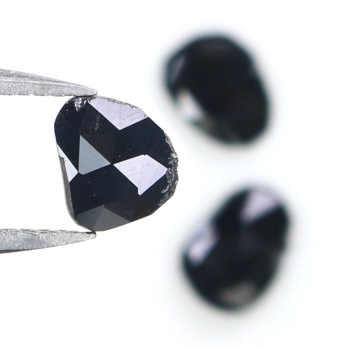 1.27 CT Natural Loose Slice Shape Diamond Black Color Slice Cut Diamond 6.65 MM Natural Loose Black Color Slice Rose Cut Diamond LQ2713