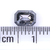 0.83 CT Natural Loose Emerald Shape Diamond Salt And Pepper Emerald Diamond 5.95 MM Black Grey Color Emerald Shape Rose Cut Diamond LQ2276