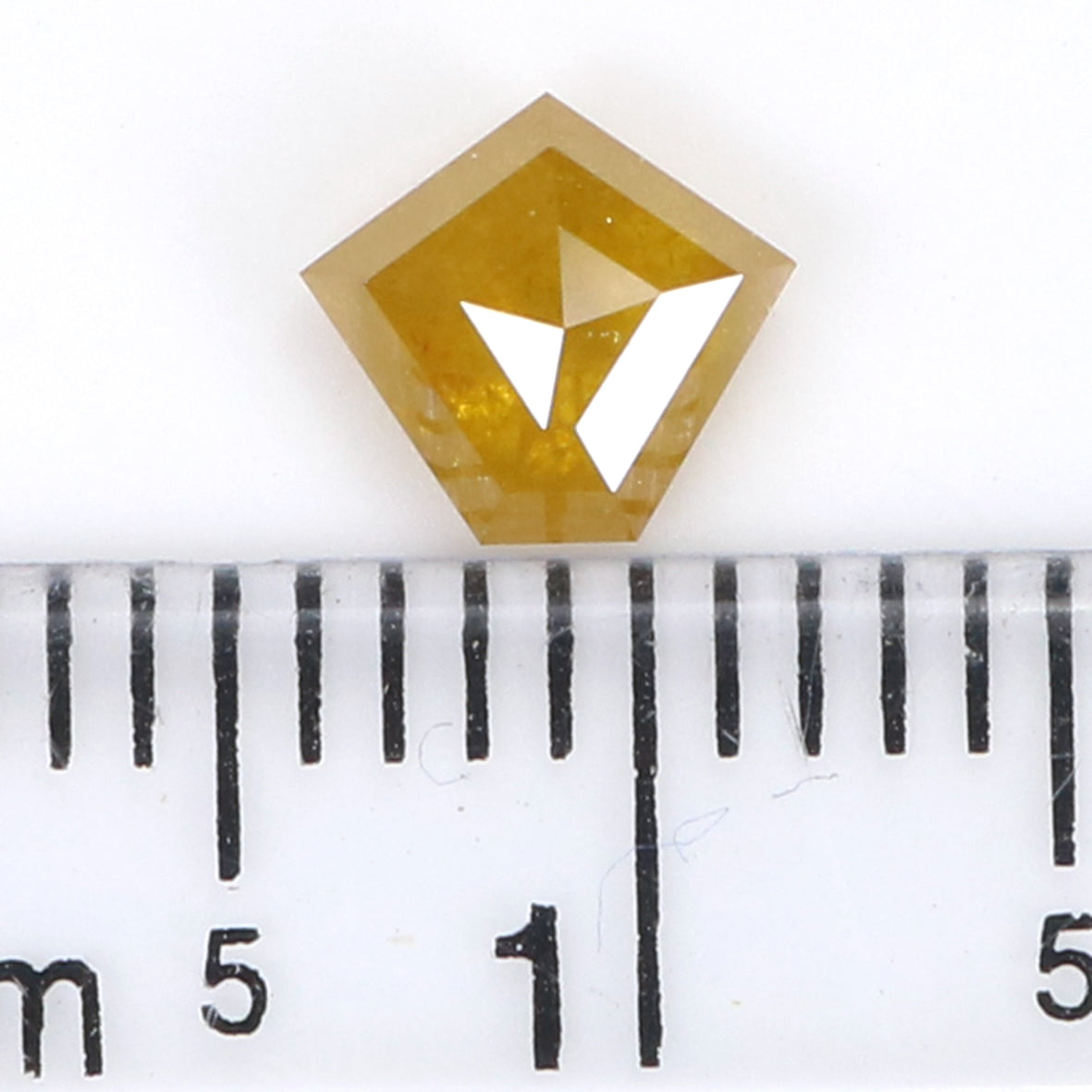 0.56 Ct Natural Loose Pentagon Shape Diamond Yellow Color Pentagon Cut Diamond 5.40 MM Natural Yellow Color Pentagon Rose Cut Diamond KQ2468