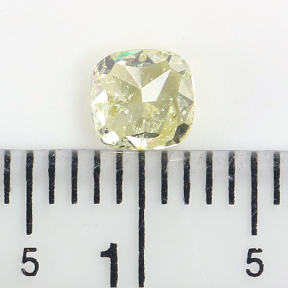 Natural Loose Cushion Fancy Yellow Color Diamond 0.58 CT 4.70 MM Cushion Shape Rose Cut Diamond L6355