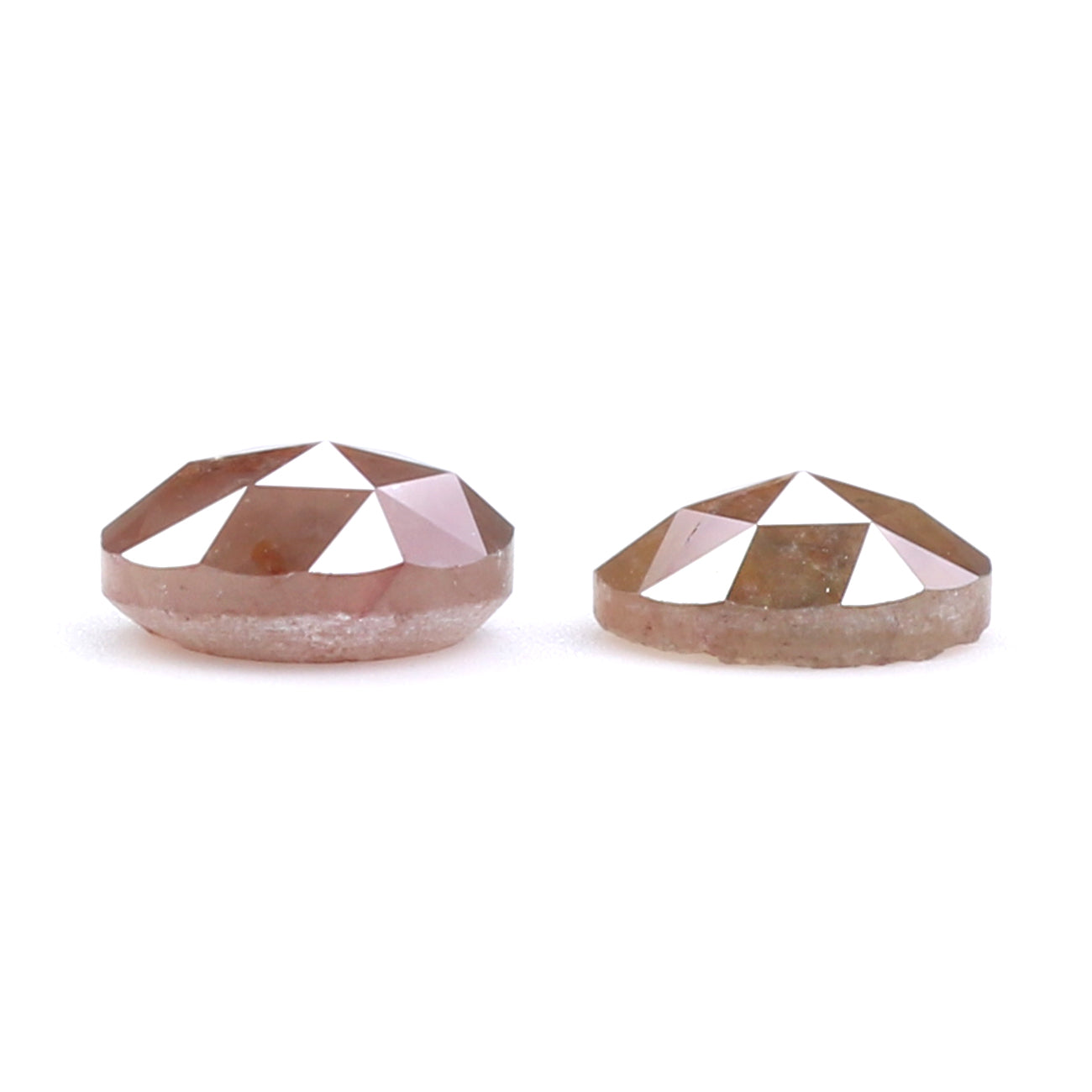 1.44 CT Natural Loose Round Rose Cut Pair Diamond Brown Color Round Cut Diamond 5.40 MM Natural Grey Diamond Round Rose Cut Diamond LQ7792