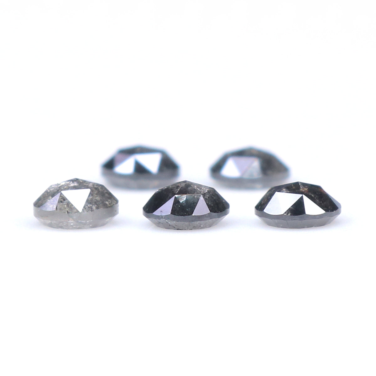 Natural Loose Rose Cut Salt And Pepper Diamond Black Grey Color 1.17 CT 3.70 MM Round Rose Cut Shape Diamond KDL7491