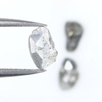 Natural Loose Slice Salt And Pepper Diamond Black Grey Color 0.91 CT 6.15 MM Slice Shape Rose Cut Diamond L2514
