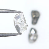 Natural Loose Slice Salt And Pepper Diamond Black Grey Color 0.91 CT 6.15 MM Slice Shape Rose Cut Diamond L2514