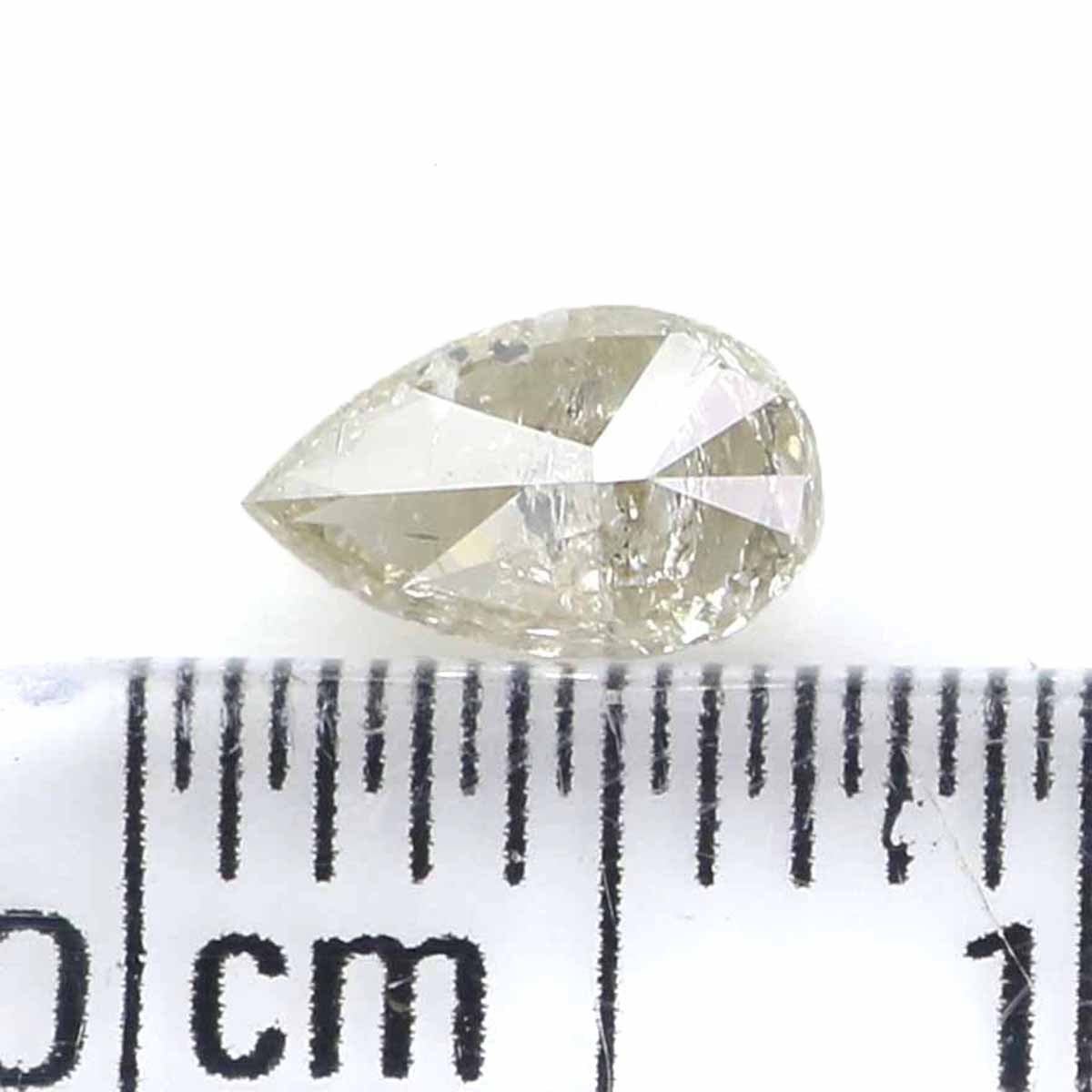 Natural Loose Pear Grey Yellow Color Diamond 0.39 CT 6.10 MM Pear Shape Rose Cut Diamond L7423