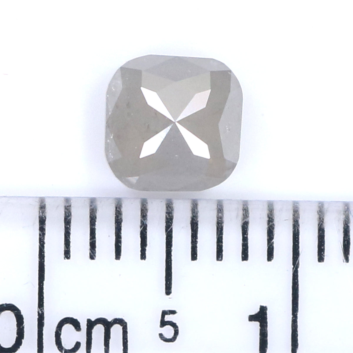 Natural Loose Cushion Grey Color Diamond 0.97 CT 5.40 MM Cushion Shape Rose Cut Diamond L7331