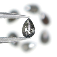 Natural Loose Pear Diamond, Salt And Pepper Pear Diamond, Natural Loose Diamond, Pear Rose Cut Diamond, 0.94 CT Pear Cut Diamond L2734