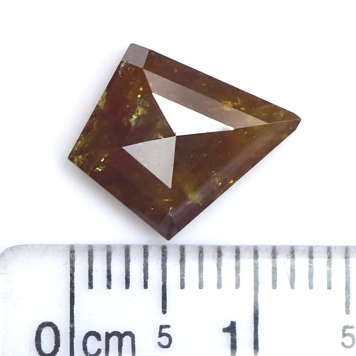 3.23 CT Natural Loose Kite Shape Diamond Brown Color Kite Shape Diamond 12.90 MM Natural Loose Diamond Brown Kite Rose Cut Diamond LQ2116