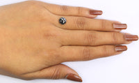 Natural Loose Round Rose Cut Salt And Pepper Diamond Black Grey Color 1.86 CT 7.50 MM Rose Cut Shape Diamond KDL1303
