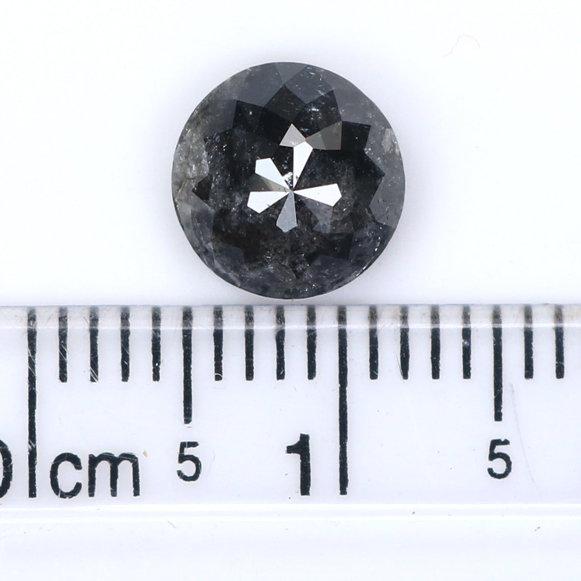 2.07 CT Natural Loose Round Rose Cut Diamond Salt And Pepper Round Diamond 7.65 MM Natural Loose Black Color Diamond Rose Cut Diamond LQ026