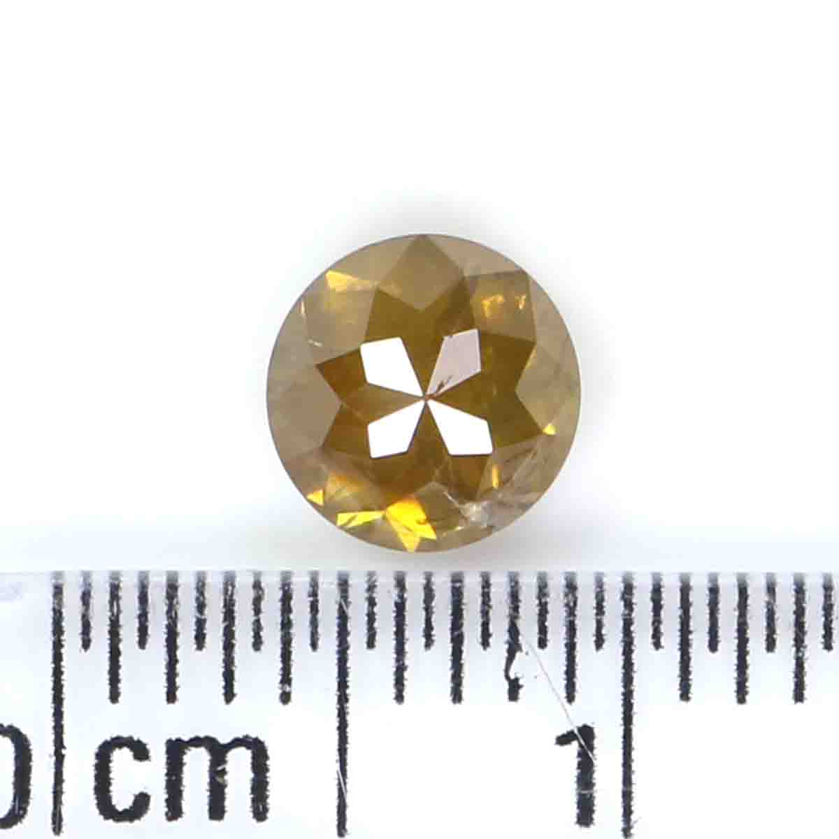 0.87 CT Natural Loose Round Rose Cut Diamond Yellow Color Round Shape Diamond 5.55 MM Natural Yellow Color Round Rose Cut Diamond LQ9136