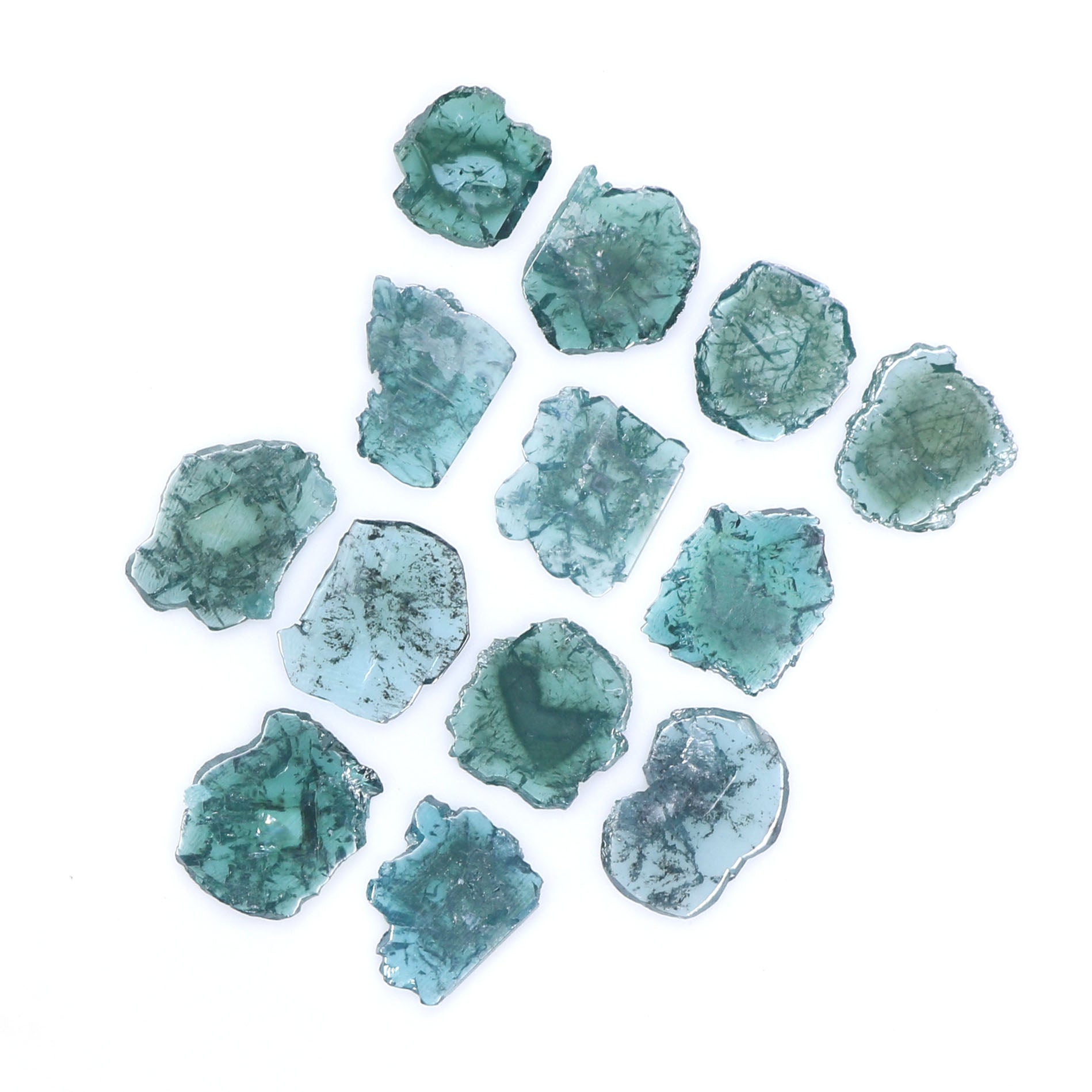 2.75 CT Natural Loose Slice Shape Diamond Blue Color Slice Cut Diamond 5.00 MM Natural Loose Blue Diamond Slice Irregular Cut Diamond LQ9178