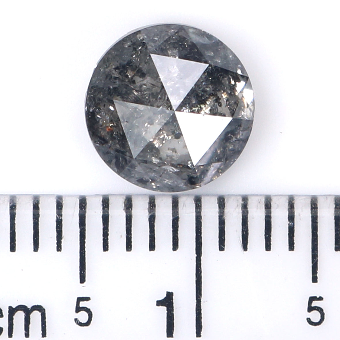 1.86 CT Natural Loose Round Rose Cut Diamond Salt And Pepper Round Diamond 7.25 MM Natural Loose Black Grey Color Rose Cut Diamond QL2001