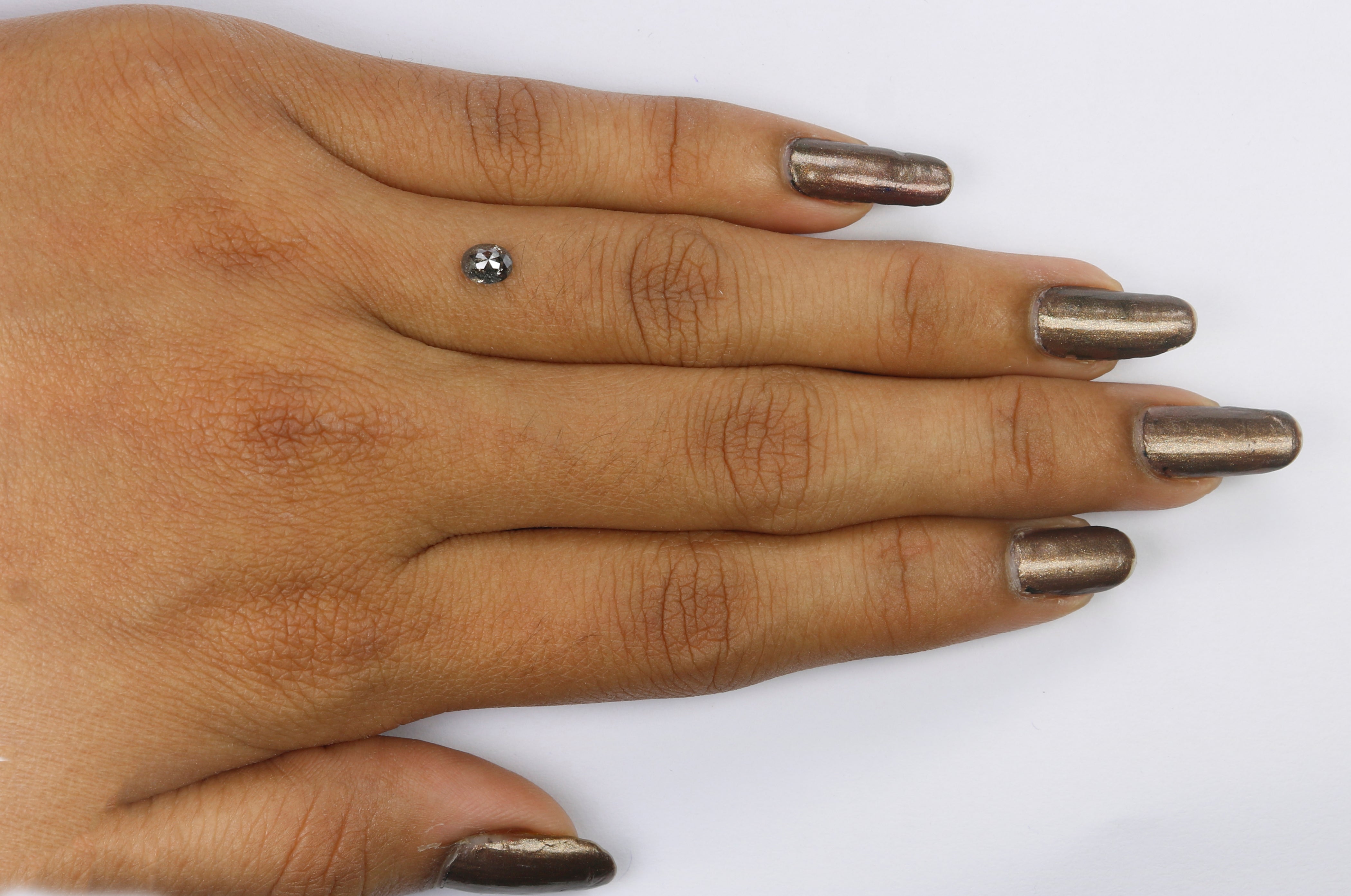 0.37 CT Natural Loose Oval Shape Diamond Salt And Pepper Oval Cut Diamond 4.80 MM Natural Loose Black Grey Color Oval Rose Cut Diamond LQ701