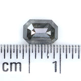 Natural Loose Emerald Salt And Pepper Diamond Black Grey Color 0.65 CT 5.65 MM Emerald Shape Rose Cut Diamond L2530