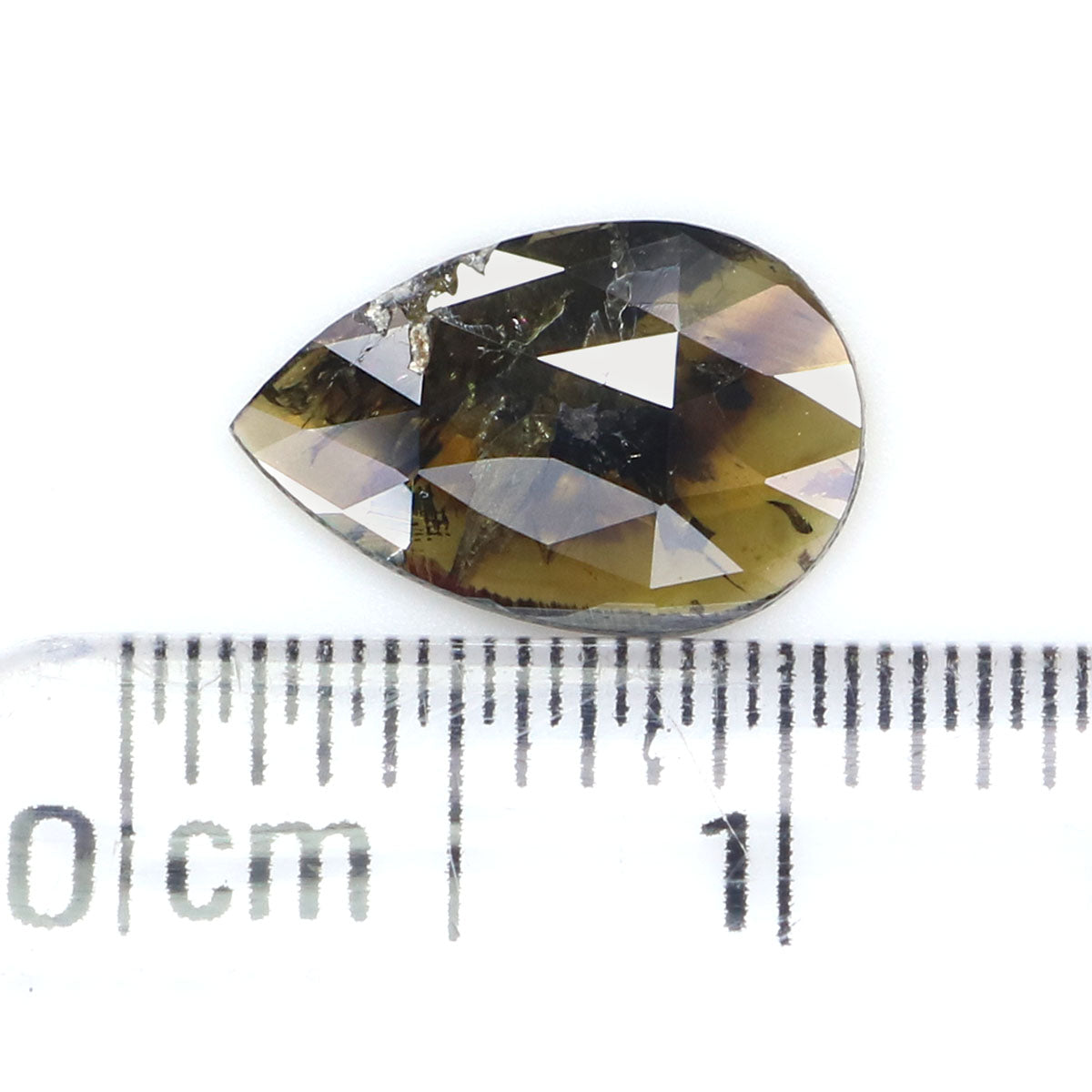 0.85 CT Natural Loose Pear Shape Diamond Brown Color Pear Cut Diamond 9.70 MM Natural Loose Grey Color Diamond Pear Rose Cut Diamond KQ1715