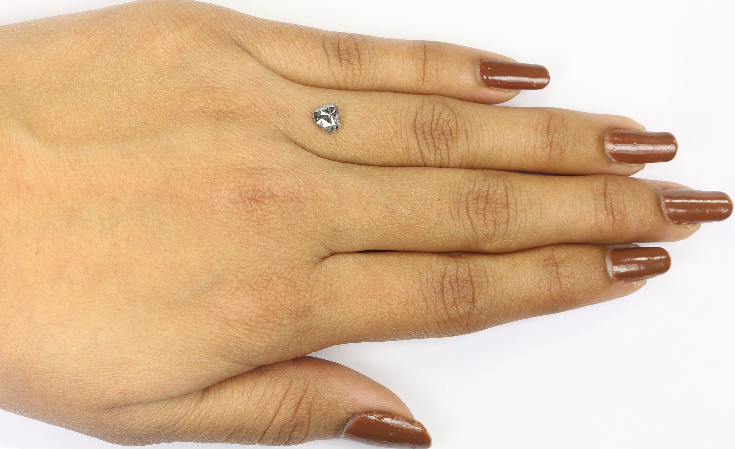0.66 CT Natural Loose Triangle Shape Diamond Salt And Pepper Triangle Cut Diamond 5.25 MM Black Grey Triangle Shape Rose Cut Diamond LQ1334