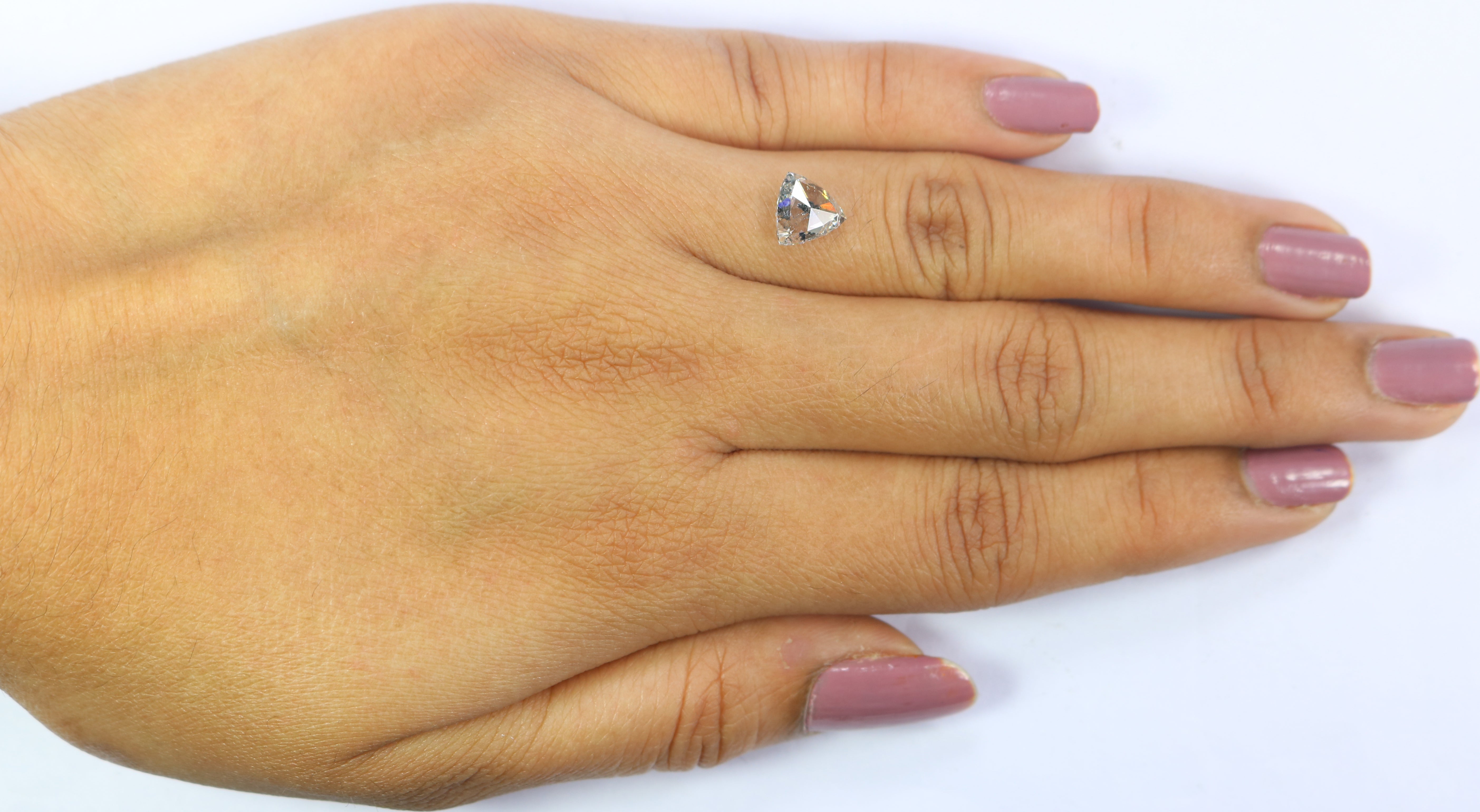1.37 CT Natural Loose Triangle Shape Diamond White - F Triangle Cut Diamond 7.05 MM Natural White - F Color Triangle Rose Cut Diamond QL2653