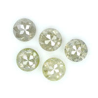 Natural Loose Rose Cut Yellow Grey Diamond Color 1.58 CT 3.90 MM Round Rose Cut Shape Diamond L9886