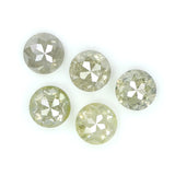 Natural Loose Rose Cut Yellow Grey Diamond Color 1.58 CT 3.90 MM Round Rose Cut Shape Diamond L9886