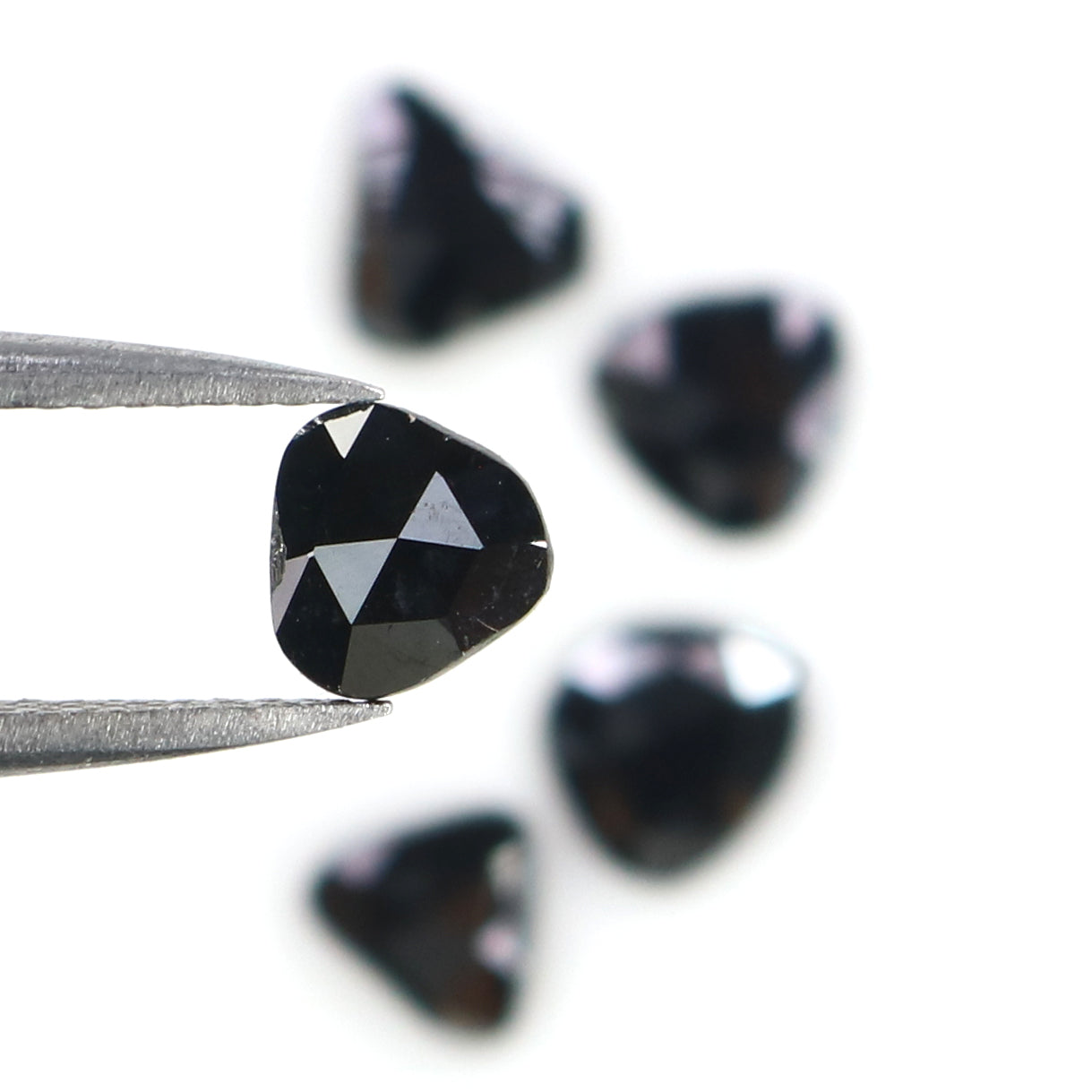 1.39 CT Natural Loose Slice Shape Diamond Black Color Slice Cut Diamond 5.65 MM Natural Loose Black Color Slice Rose Cut Diamond KQ2624