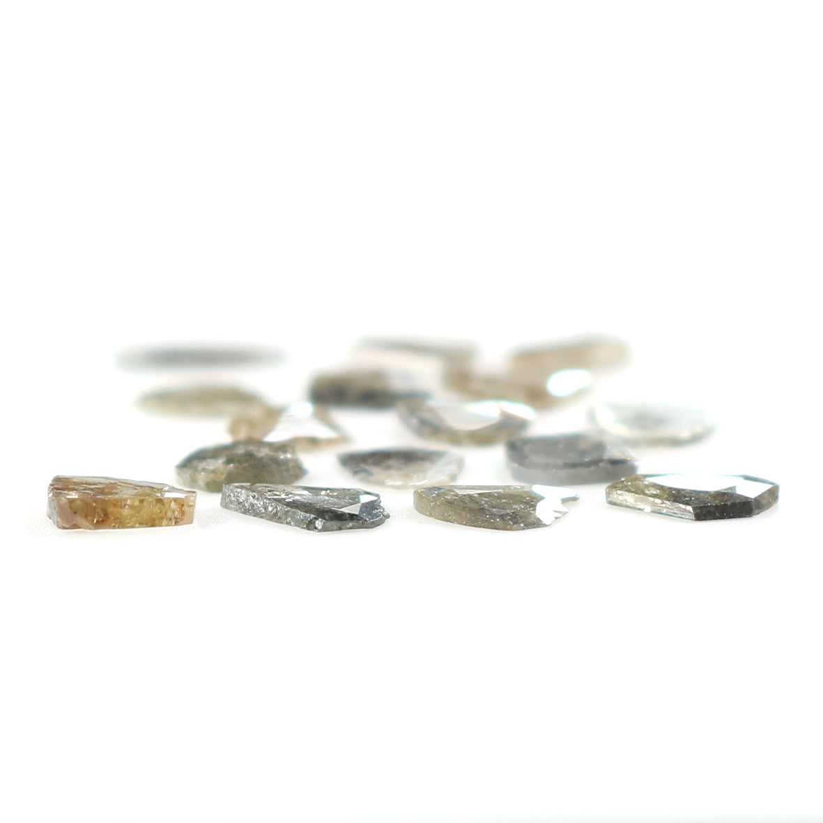 2.10 Ct Natural Loose Slice Shape Diamond Salt And Pepper Slice Cut Diamond 4.80 MM Natural Black Grey Diamond Irregular Cut Diamond LQ1737
