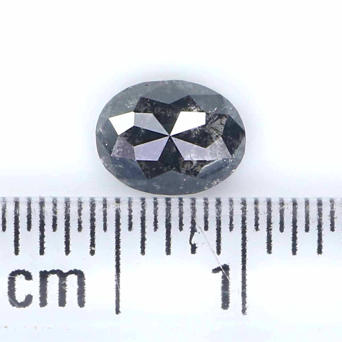 0.54 CT Natural Loose Oval Shape Diamond Salt And Pepper Oval Shape Diamond 5.95 MM Natural Black Grey Color Oval Rose Cut Diamond LQ2488