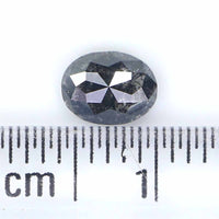 Natural Loose Oval Salt And Pepper Diamond Black Grey Color 0.54 CT 5.96 MM Oval Shape Rose Cut Diamond L2488
