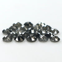 Natural Loose Round Rose Cut Salt And Pepper Diamond Black Grey Color 1.73 CT 2.60 MM Rose Cut Shape Diamond L1819