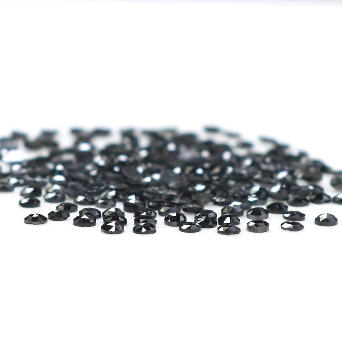 3.09 CT Natural Loose Round Rose Cut Diamond Black Color Round Shape Diamond 1.60 MM Natural Loose Black Color Round Rose Cut Diamond LQ1885