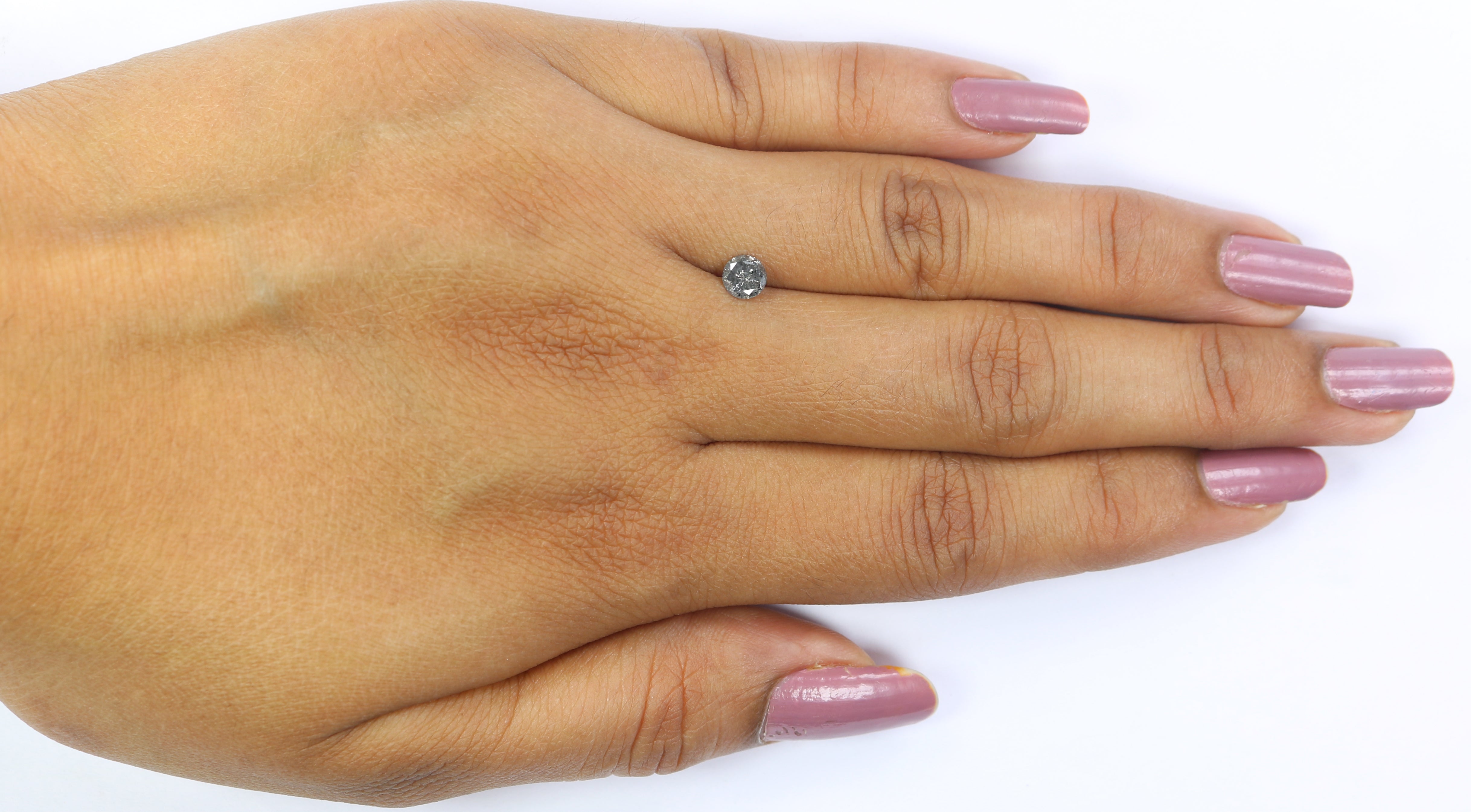0.37 CT Natural Loose Round Shape Diamond Salt And Pepper Round Diamond 4.45 MM Natural Black Gray Color Round Brilliant Cut Diamond LQ2774