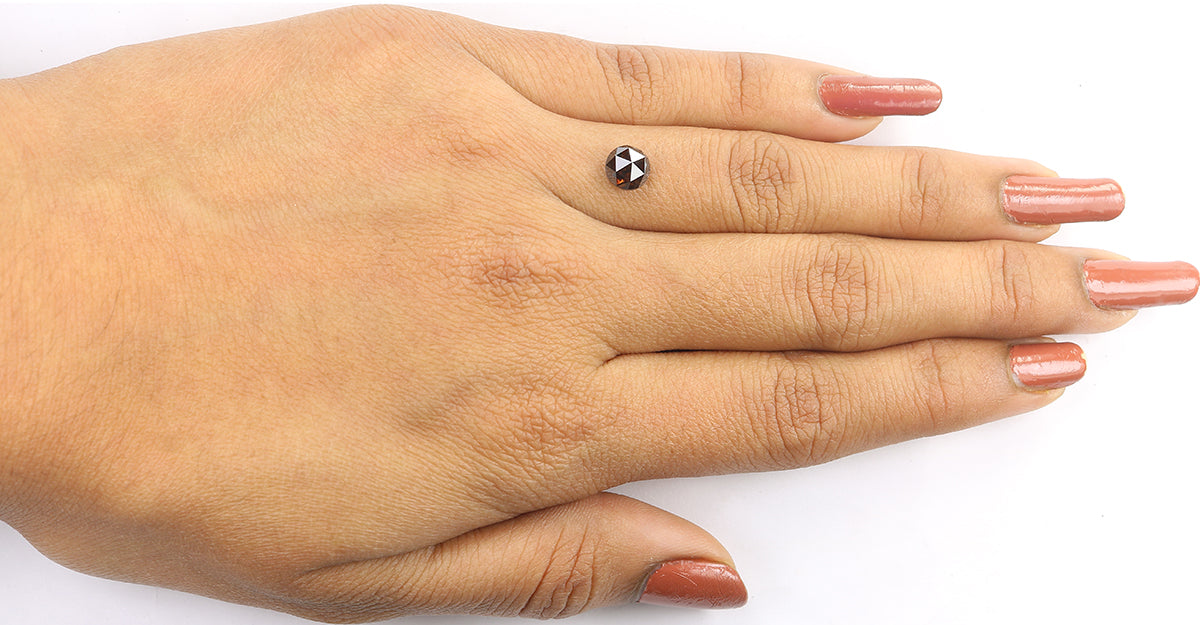 1.00 CT Natural Loose Round Rose Cut Diamond Brown Color Round Shape Diamond 5.95 MM Natural Brown Color Round Rose Cut Shape Diamond KQ2394