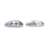 Natural Loose Pear Salt And Pepper Diamond Black Grey Color 0.69 CT 5.85 MM Pear Shape Rose Cut Diamond L272