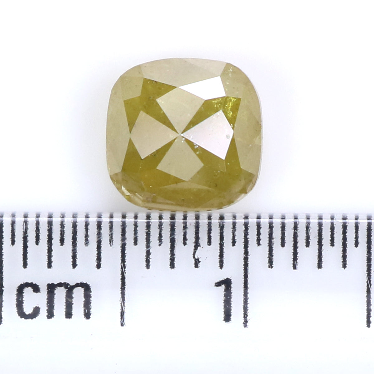 1.37 CT Natural Loose Cushion Shape Diamond Yellow Color Cushion Cut Diamond 6.40 MM Natural Yellow Diamond Cushion Rose Cut Diamond KQ2259