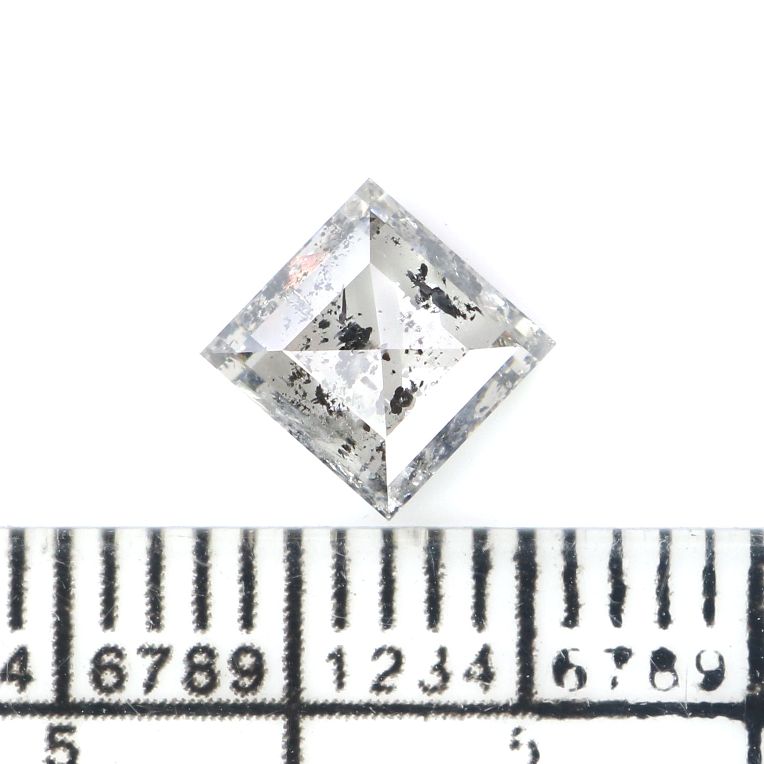 0.96 CT Natural Loose Kite Shape Diamond Salt And Pepper Kite Cut Diamond 7.75 MM Black Grey Color Kite Shape Rose Cut Diamond QL2757