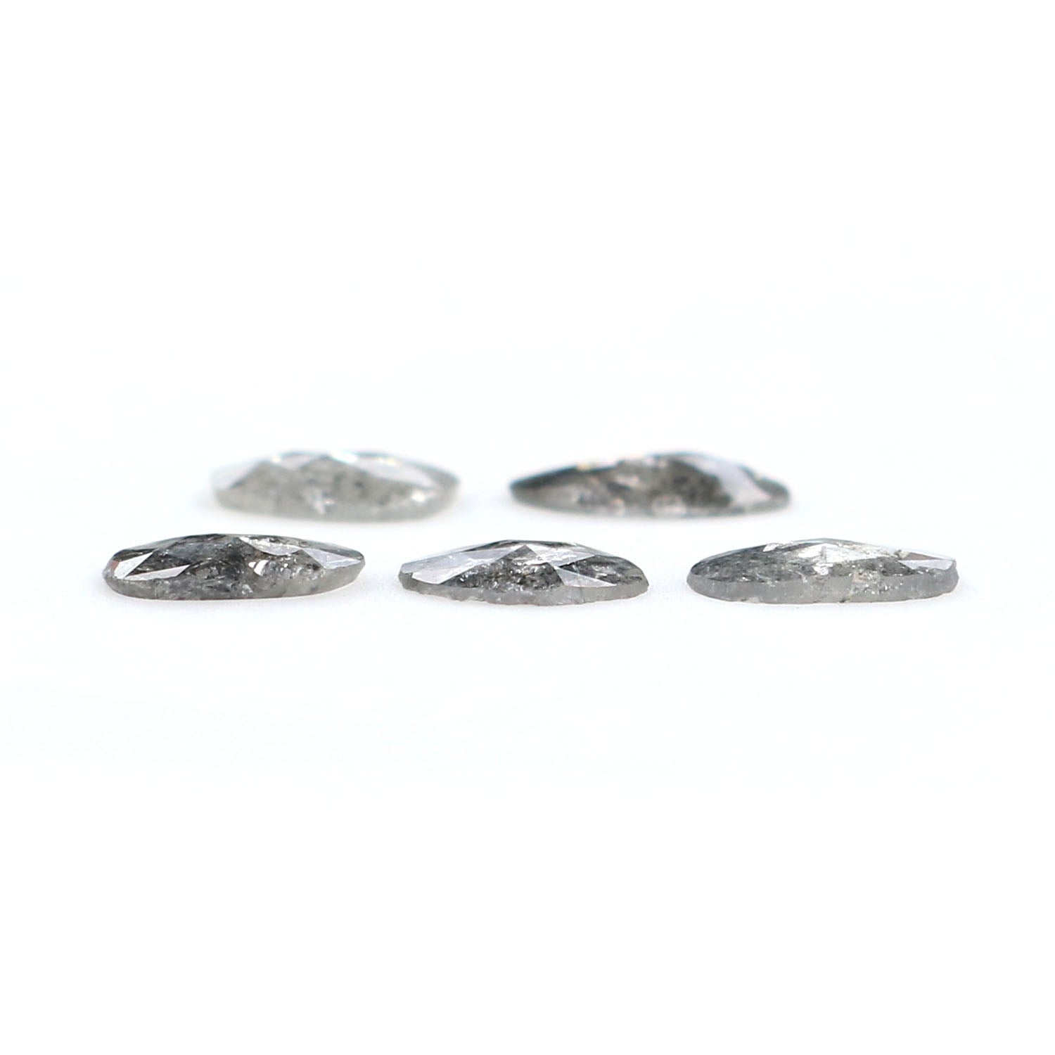 1.04 Ct Natural Loose Slice Shape Diamond Salt And Pepper Slice Cut Diamond 5.50 MM Natural Black Grey Color Slice Rose Cut Diamond LQ2520