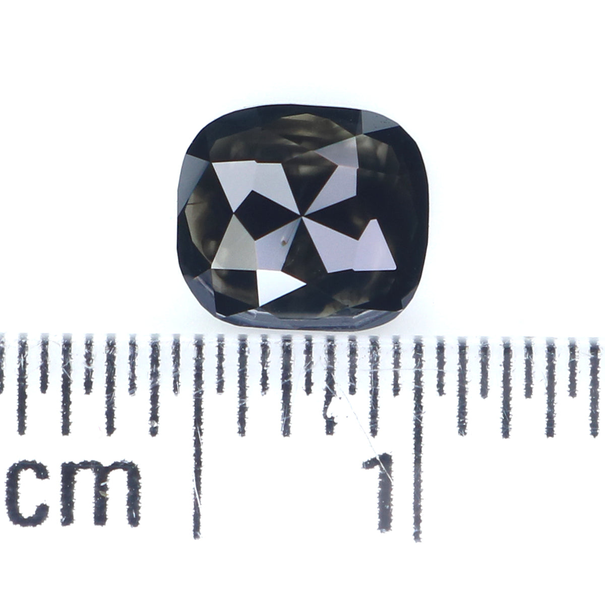 0.75 CT Natural Loose Cushion Shape Diamond Black Color Cushion Diamond 5.80 MM Natural Black Diamond Cushion Shape Rose Cut Diamond KQ2084