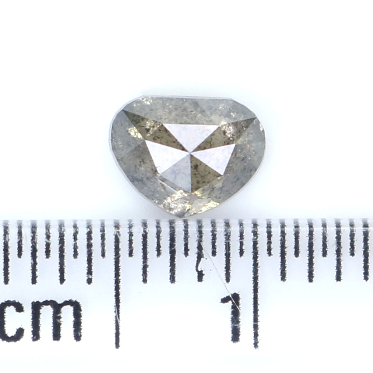 0.60 Ct Natural Loose Heart Shape Diamond Salt And Pepper Diamond 4.45 MM Natural Diamond Black Grey Color Heart Rose Cut Diamond QL6552