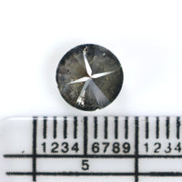 Natural Loose Round Salt And Pepper Diamond Black Grey Color 1.51 CT 6.60 MM Round Brilliant Cut Diamond KDL8399