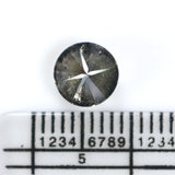Natural Loose Round Salt And Pepper Diamond Black Grey Color 1.51 CT 6.60 MM Round Brilliant Cut Diamond KDL8399