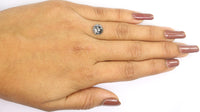 Natural Loose Rose Cut Salt And Pepper Diamond Black Grey Color 2.21 CT 8.00 MM Rose Cut Shape Diamond KDL1093